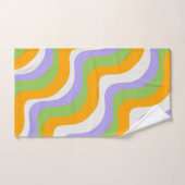 Gras Abstrait Orange Vert Violet Gravé (Serviette à main)