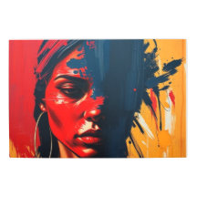 Gras Abstrait Portrait Art Print - Vibrant Moderne