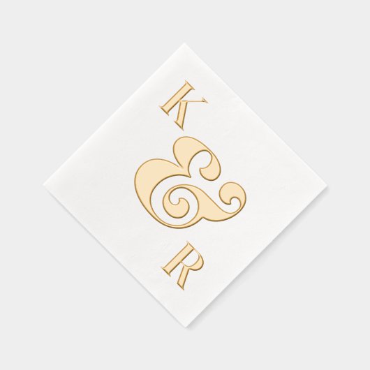 Gras Ampersand Moderne Simple Initiales Mariage (Droite)