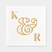Gras Ampersand Moderne Simple Initiales Mariage (Recto)