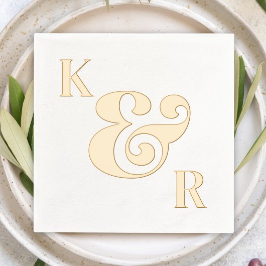 Gras Ampersand Moderne Simple Initiales Mariage