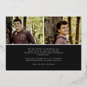 Gras Black Graduation Arch Photo Foil Invitation (Verso)