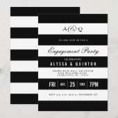 Gras Black Stripes Invitation de la partie d'engag (Devant / Derrière)