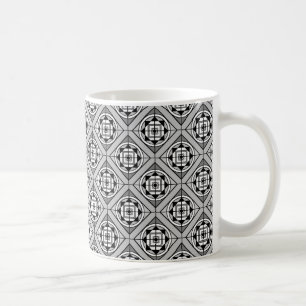 Gras Black & White Medalion Designer Coffee Mug #2