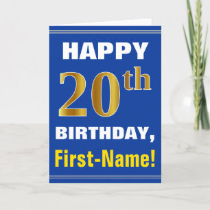 Gras, Bleu, Faux Gold 20e anniversaire avec carte 