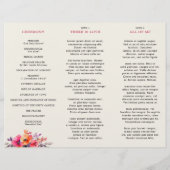 Gras Bright Pink Orange Trfold Programme de mariag (Dos)