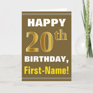 Gras, Brown, Faux Gold 20e anniversaire avec carte