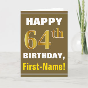 Gras, Brown, Faux Gold 64e anniversaire avec carte