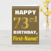 Gras, Brown, Faux Gold 73e anniversaire avec carte (Fleur jaune)