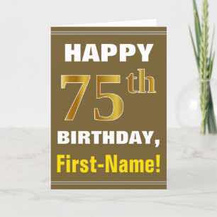 Gras, Brown, Faux Gold 75e anniversaire avec carte
