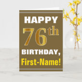 Gras, Brown, Faux Gold 76e anniversaire avec carte (Fleur jaune)