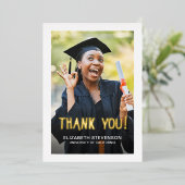 Gras carte de remerciements moderne de diplôme (Debout devant)