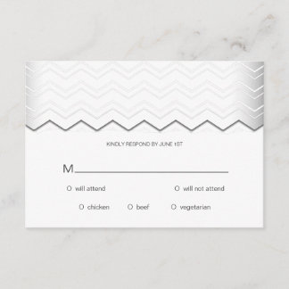 Gras Chevron Argent sur blanc RSVP