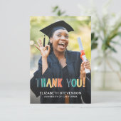 Gras couleurs rétro Graduation merci photo (Debout devant)