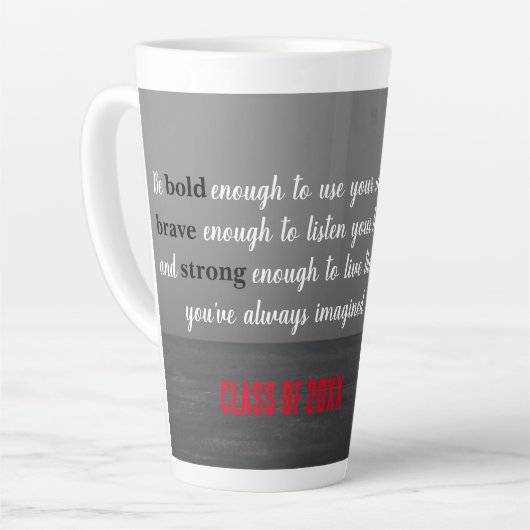 Gras, courageux, classe forte de, Latte Mug (Angle gauche)