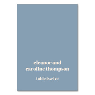 Gras Dusty Blue Retro Carte de lieu de mariage per