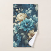 Gras en bleu et florale de crème délicate (Serviette à main)