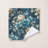 Gras en bleu et florale de crème délicate (Gant de toilette)
