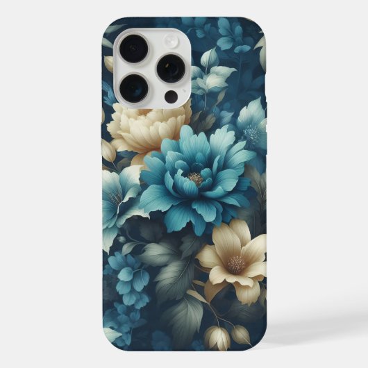 Gras en bleu et florales crème délicates (Verso)