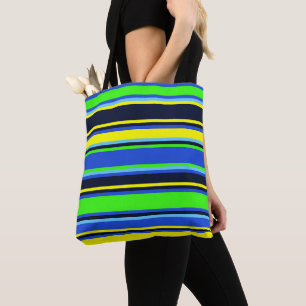 Gras en Sac fourre-tout de chaux, bleu et jaune