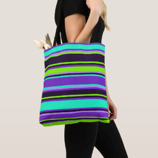 Gras en Sac fourre-tout violet, aqua et chartreuse