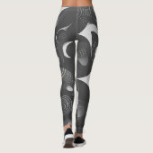 Gras et Dynamique : Leggings Abstraits Gris & Blan (Dos)