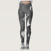 Gras et Dynamique : Leggings Abstraits Gris & Blan (Devant)