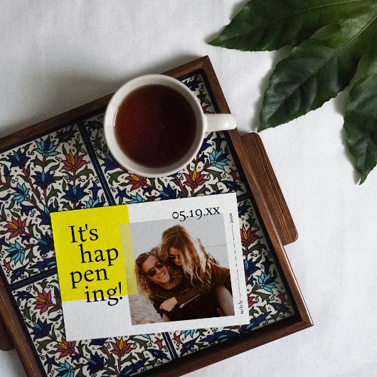 Gras et joyeux Enregistrer le Carte photo de date