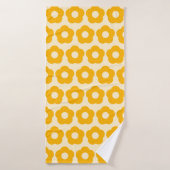 Gras Été Jaune Floral Motif Rétro (Serviette de bain)