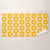Gras Été Jaune Floral Motif Rétro (Serviette de bain)