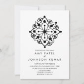 Gras Faire-part de mariage noir hindou indien (Devant)