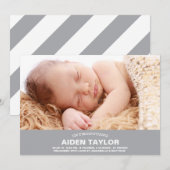 Gras Faire-part de naissance bébé (Devant / Derrière)