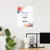 Gras Fleur sauvage Blue mariage Welcome Poster (Bureau à domicile)