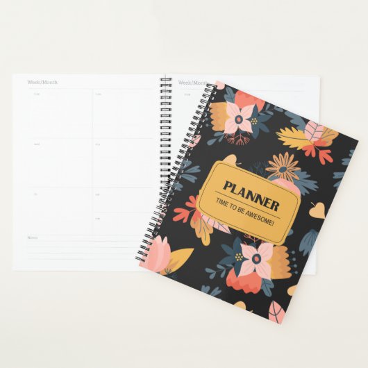 Gras Fleurit Floral Theme Planner (Devant avec enveloppe)