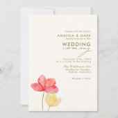 Gras fleurs florales invitations mariage (Devant)
