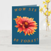 Gras Floral 80e Anniversaire Carte de Sis (Fleur jaune)