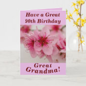 Gras Floral 90e carte d'anniversaire pour grand gr (Fleur jaune)