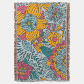 Gras floral et vignes Lancer couverture (devant Vertical)