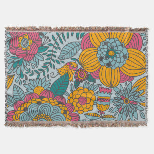 Gras floral et vignes Lancer couverture