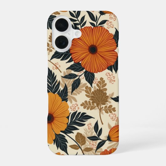 Gras Floral Geometry iPhone 16 Coque (Verso)