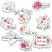 Gras Floral Louange Christian Journing Stickers (Devant)