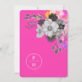 Gras Floral rose et noir Faire-part de mariage (Dos)