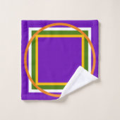 Gras Géométrique Gras Violet Jaune Vert Orange (Gant de toilette)