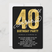 Gras Gold Foil Surprise 40e Invitation de la fête  (Devant)