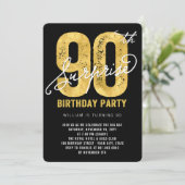 Gras Gold Foil Surprise 90e Invitation de la fête  (Debout devant)