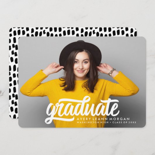 Gras Grad | Faire-part de diplôme (Devant / Derrière)