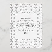 Gras Grad Gold Foil Carte de remerciements de grad (Verso)