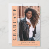 Gras Grad Moderne Faire-part Photo Invitation (Devant)