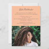 Gras Grad Moderne Faire-part Photo Invitation (Dos)