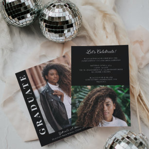 Gras Grad Moderne Faire-part Photo Invitation